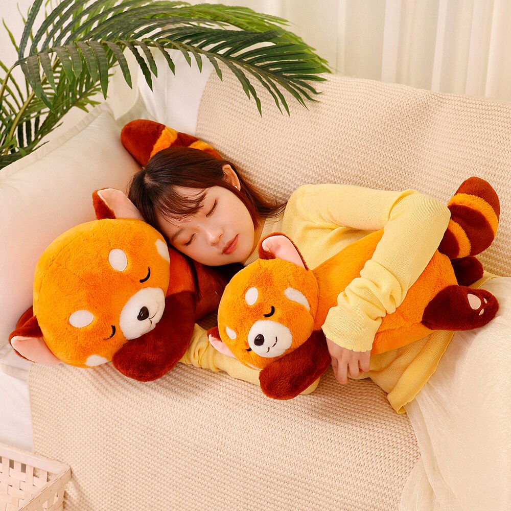 Red Raccoon Mouse Cute Lying Red Raccoon – Global Plushie