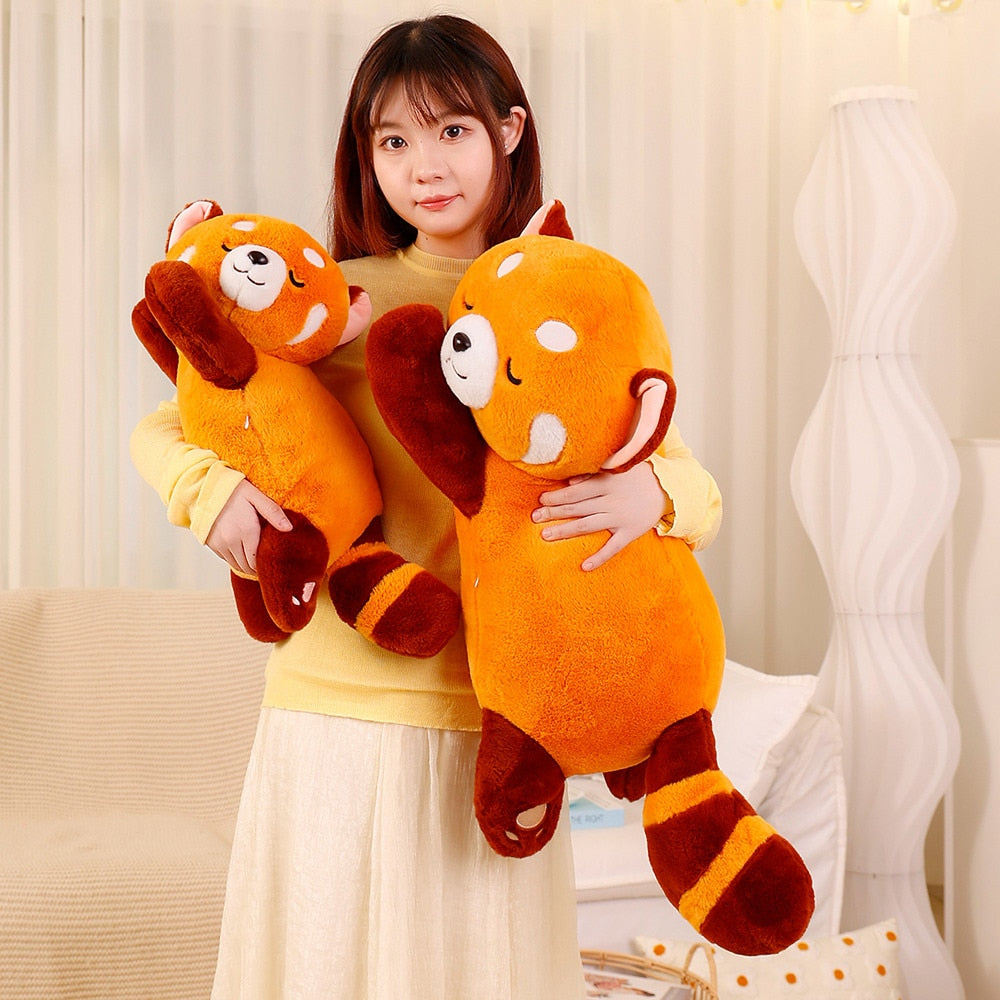 Red Raccoon Mouse Cute Lying Red Raccoon – Global Plushie