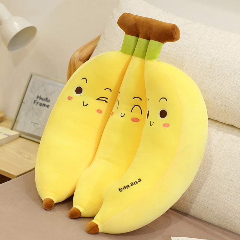 1pc Banana Shaped Plush Pillow Stuffed Toy